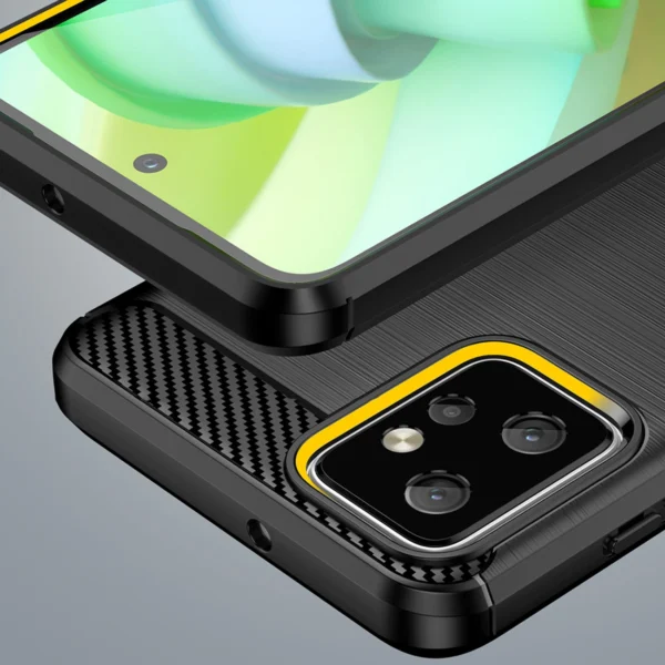 Carbon Case for Motorola Moto G Power 2023 flexible silicone carbon cover blackeng