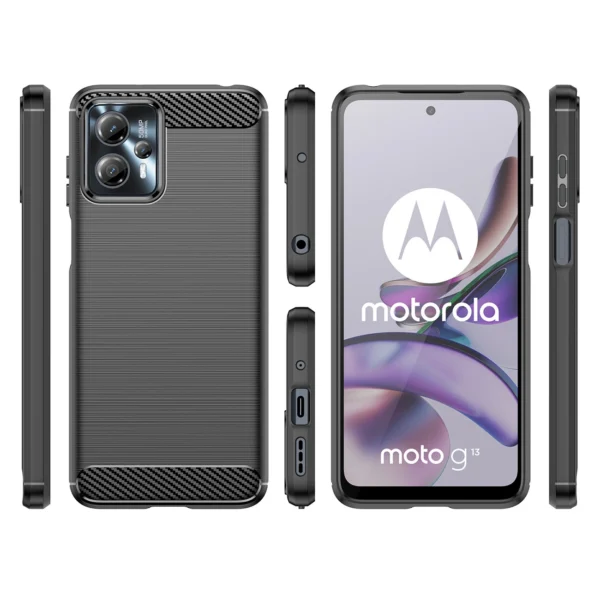 Carbon Case for Motorola Moto G53 / G13 flexible silicone carbon cover blackeng