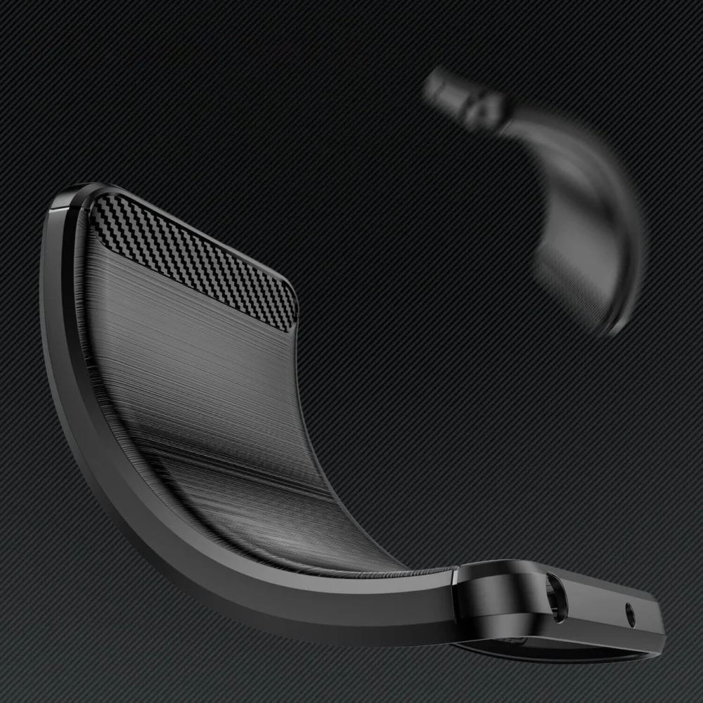 Carbon Case for Xiaomi Redmi 11A / Poco C55 / Redmi 12C Flexible Silicone Carbon Cover Blackeng