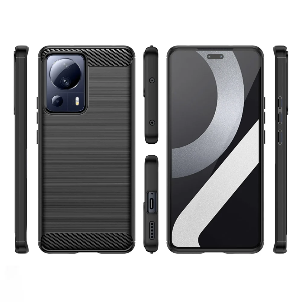 Carbon Case case for Xiaomi 13 Lite flexible silicone carbon cover blackeng
