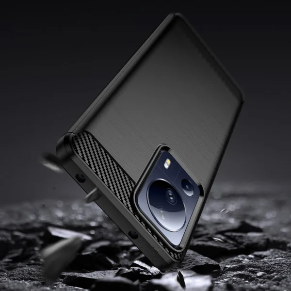 Carbon Case case for Xiaomi 13 Lite flexible silicone carbon cover blackeng