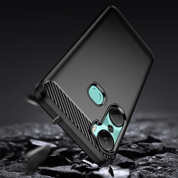 Carbon Case case for Infinix Hot 12 Pro flexible silicone carbon cover blackeng