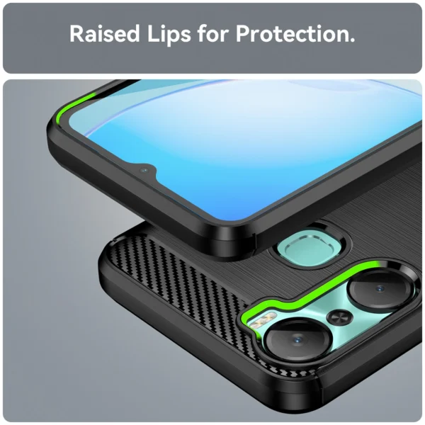 Carbon Case case for Infinix Hot 12 Pro flexible silicone carbon cover blackeng
