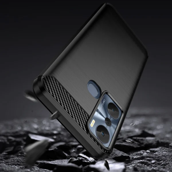 Carbon Case case for Infinix Hot 20i flexible silicone carbon cover blackeng