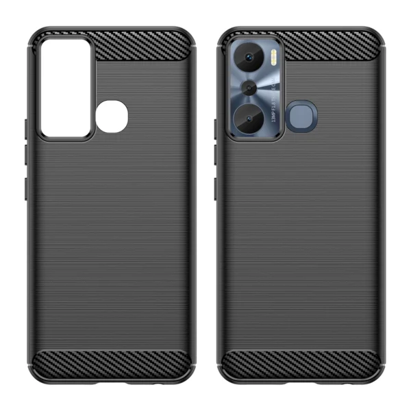 Carbon Case case for Infinix Hot 20i flexible silicone carbon cover blackeng