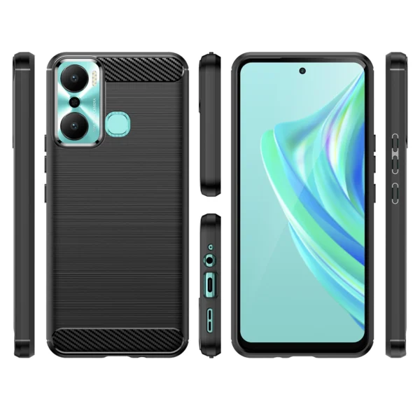 Carbon Case case for Infinix Hot 20 Play flexible silicone carbon cover blackeng