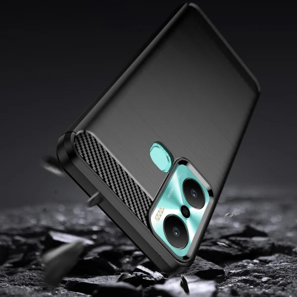 Carbon Case case for Infinix Hot 20 Play flexible silicone carbon cover blackeng