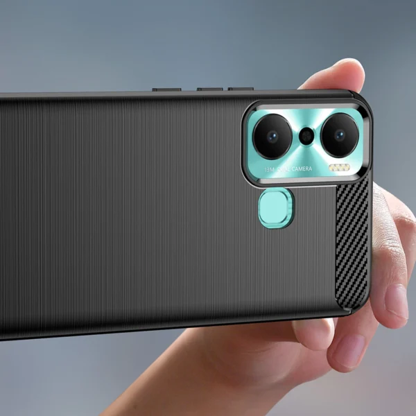 Carbon Case case for Infinix Hot 20 Play flexible silicone carbon cover blackeng