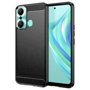 Carbon Case case for Infinix Hot 20 Play flexible silicone carbon cover blackeng