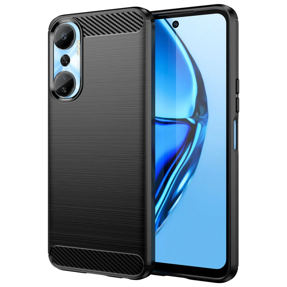 Carbon Case case for Infinix Hot 20 flexible silicone carbon cover blackeng