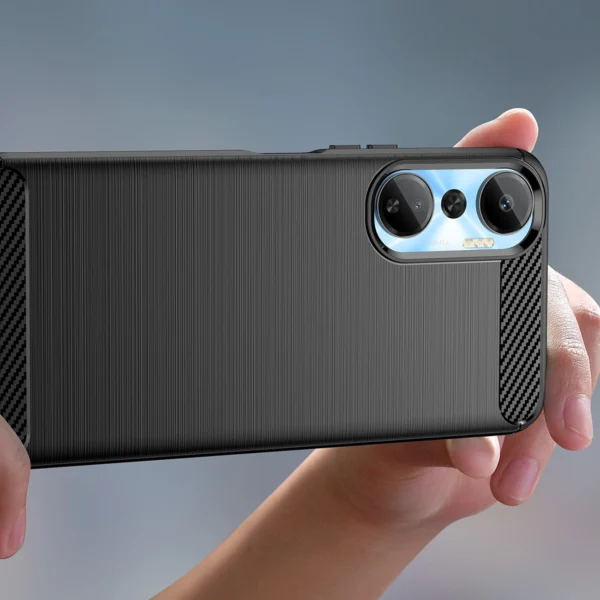 Carbon Case case for Infinix Hot 20 flexible silicone carbon cover blackeng
