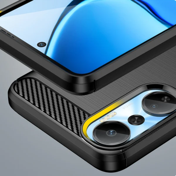 Carbon Case case for Infinix Hot 20 flexible silicone carbon cover blackeng