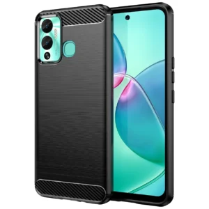 Carbon Case case for Infinix Hot 12 Play NFC / Hot 12 Play flexible silicone carbon cover blackeng