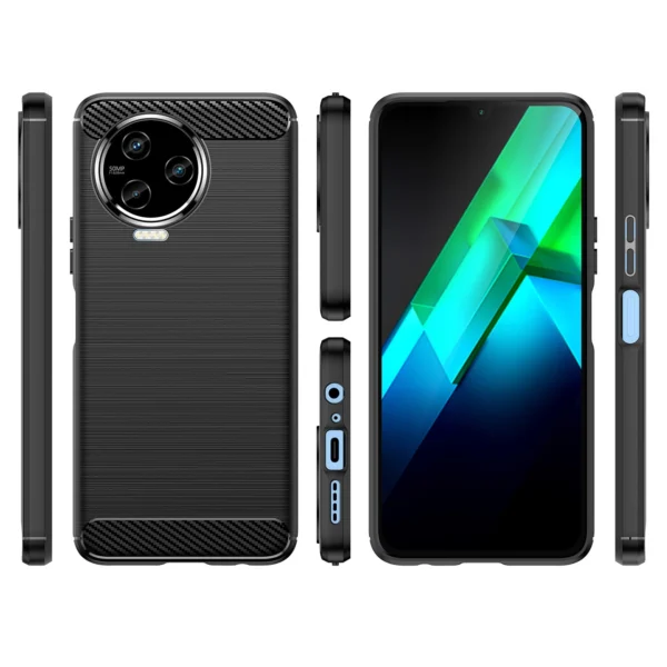 Carbon Case Cover for Infinix Note 12 (2023) / Infinix Note 12 Pro Flexible Silicone Carbon Cover Blackeng