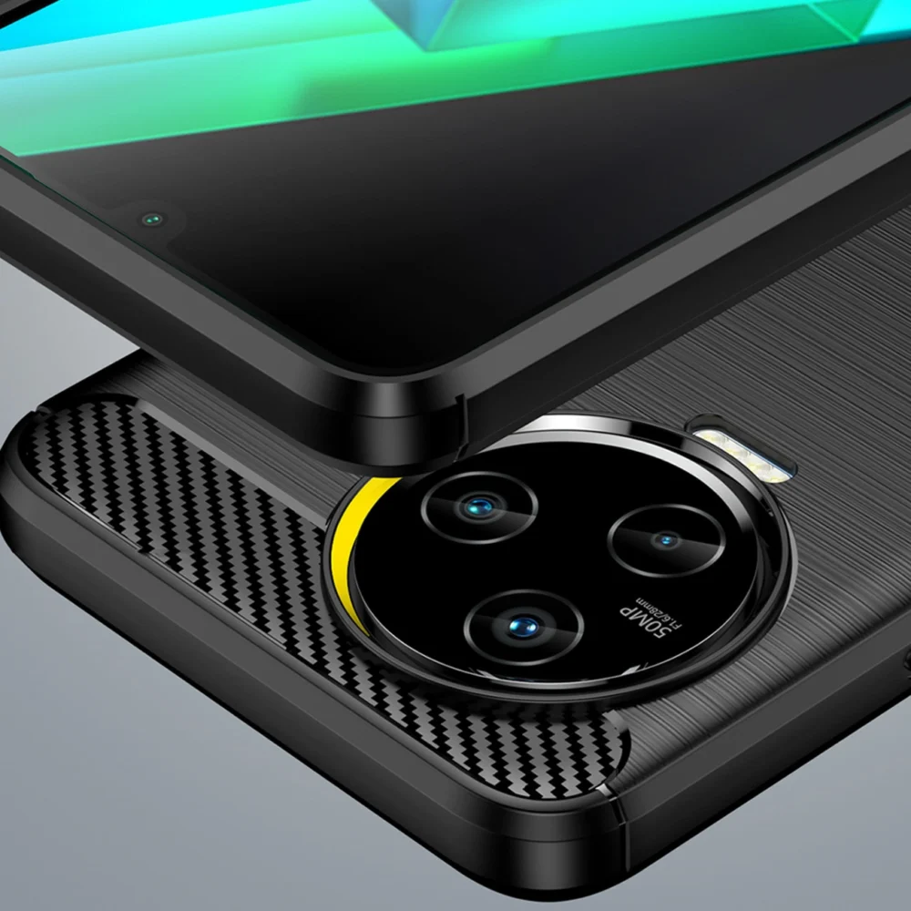 Carbon Case Cover for Infinix Note 12 (2023) / Infinix Note 12 Pro Flexible Silicone Carbon Cover Blackeng
