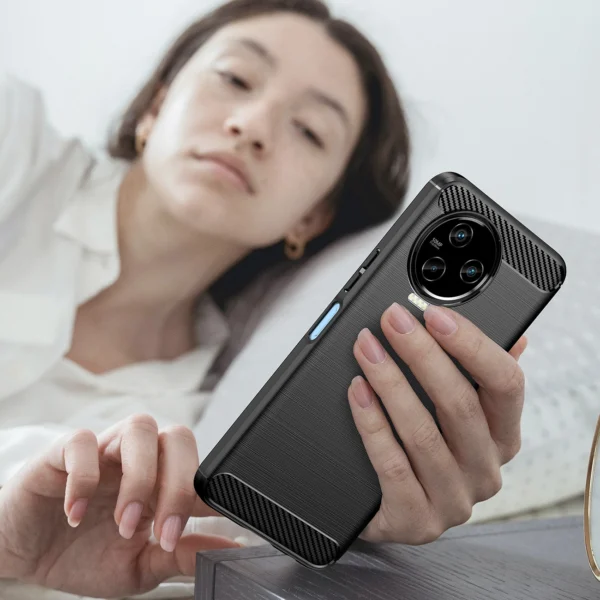 Carbon Case Cover for Infinix Note 12 (2023) / Infinix Note 12 Pro Flexible Silicone Carbon Cover Blackeng