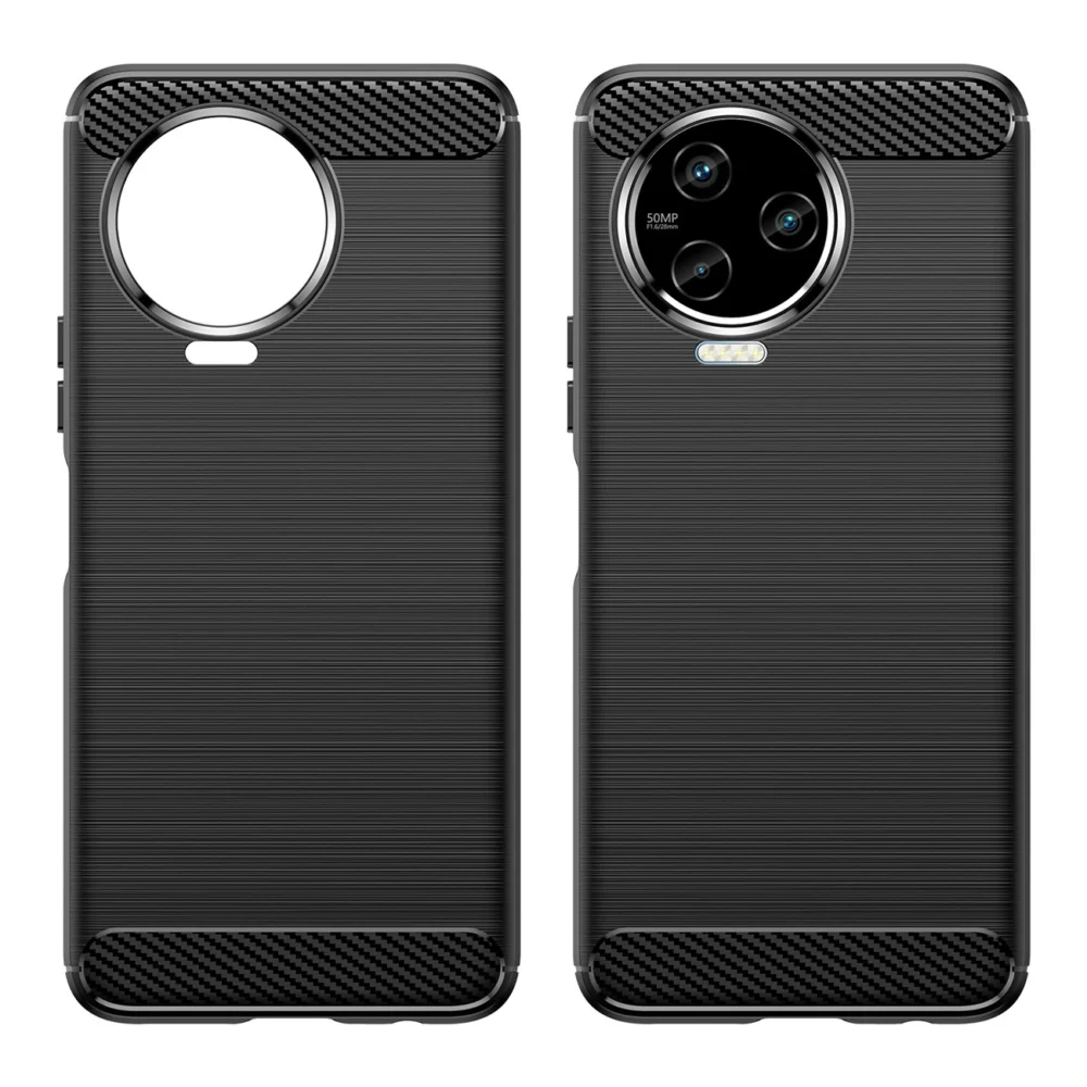 Carbon Case Cover for Infinix Note 12 (2023) / Infinix Note 12 Pro Flexible Silicone Carbon Cover Blackeng