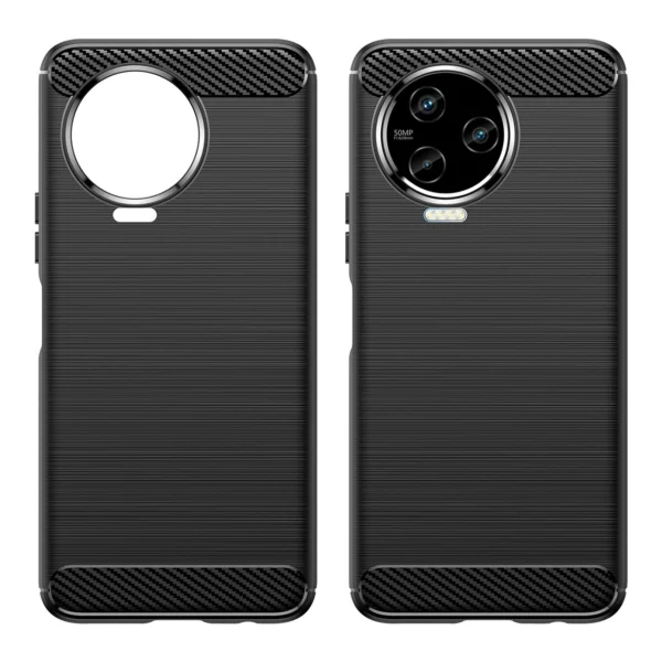 Carbon Case Cover for Infinix Note 12 (2023) / Infinix Note 12 Pro Flexible Silicone Carbon Cover Blackeng