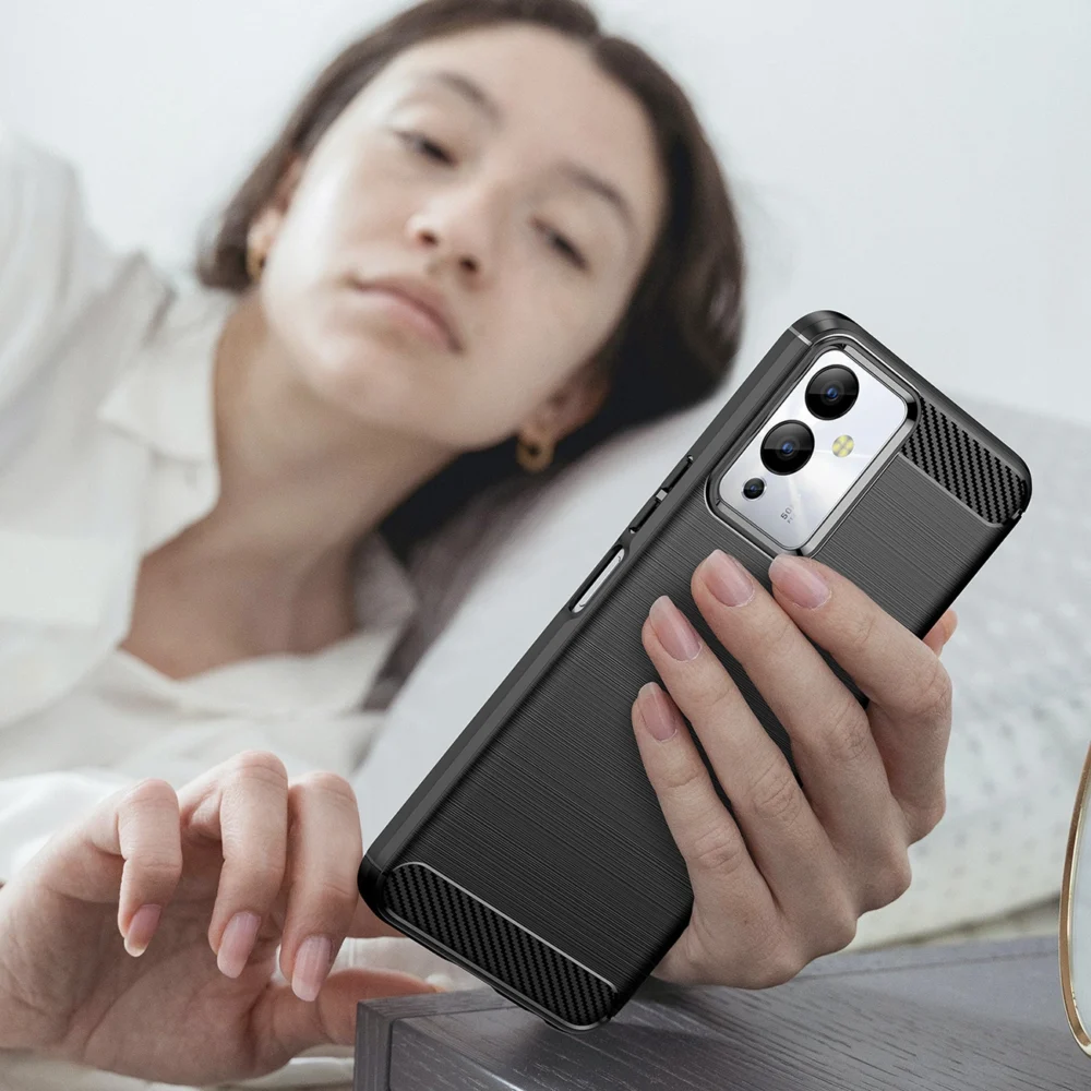Carbon Case case for Infinix Note 12i flexible silicone carbon cover blackeng