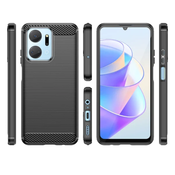 Carbon Case case for Honor Play 40 Plus / Honor X7a flexible silicone carbon cover blackeng