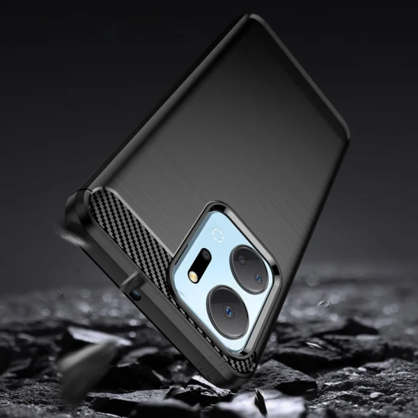 Carbon Case case for Honor Play 40 Plus / Honor X7a flexible silicone carbon cover blackeng