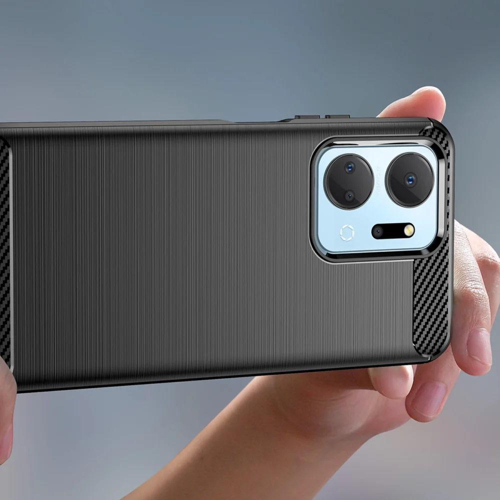 Carbon Case case for Honor Play 40 Plus / Honor X7a flexible silicone carbon cover blackeng