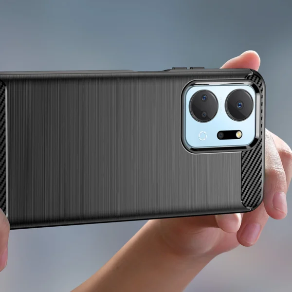 Carbon Case case for Honor Play 40 Plus / Honor X7a flexible silicone carbon cover blackeng