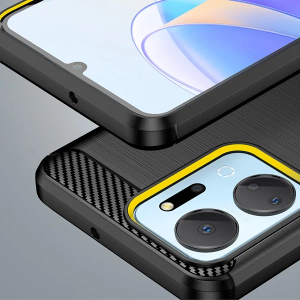 Carbon Case case for Honor Play 40 Plus / Honor X7a flexible silicone carbon cover blackeng