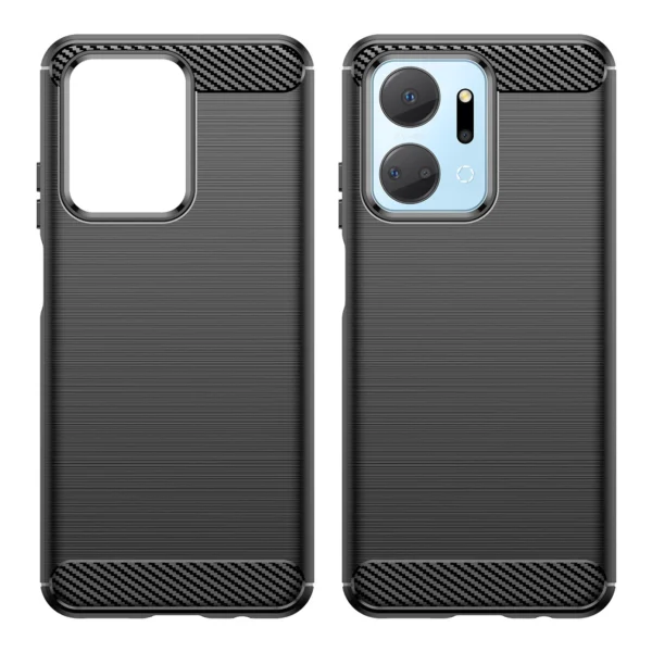 Carbon Case case for Honor Play 40 Plus / Honor X7a flexible silicone carbon cover blackeng