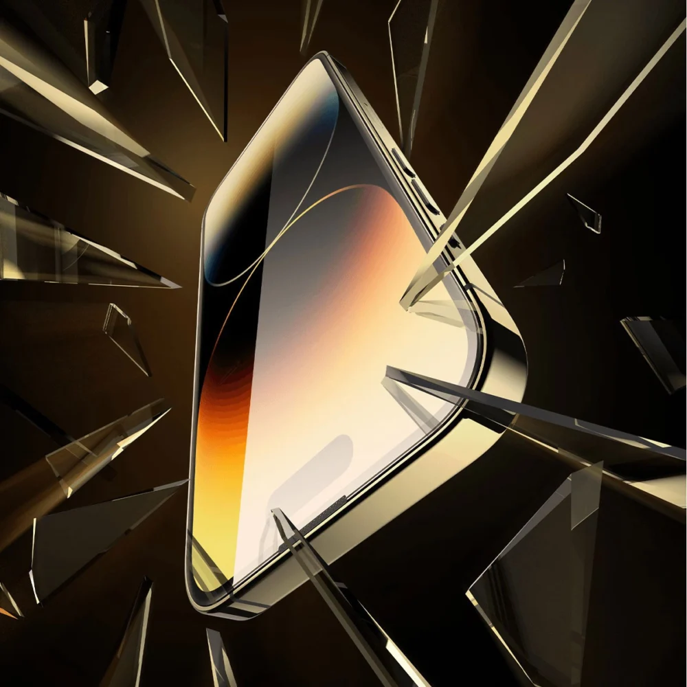 Baseus Full Screen Tempered Glass for iPhone 14 Pro Max with Speaker Cover 0.4mm + Mounting Kiteng