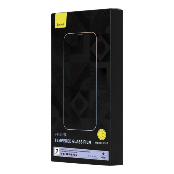 Baseus Full Screen Tempered Glass for iPhone 14 Pro with Speaker Cover 0.4mm + Mounting Kiteng