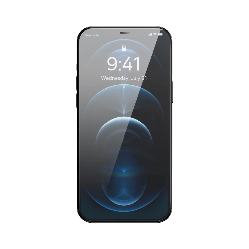 Baseus Full Screen Tempered Glass for iPhone 12 Pro Max with Speaker Cover 0.4mm + Mounting Kiteng