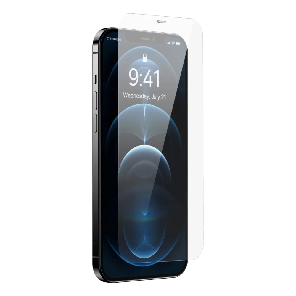 Baseus Full Screen Tempered Glass for iPhone 12 Pro Max with Speaker Cover 0.4mm + Mounting Kiteng
