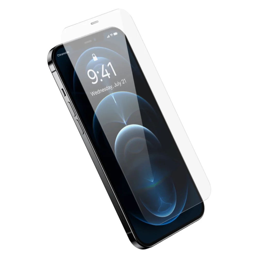 Baseus Full Screen Tempered Glass for iPhone 12 Pro Max with Speaker Cover 0.4mm + Mounting Kiteng