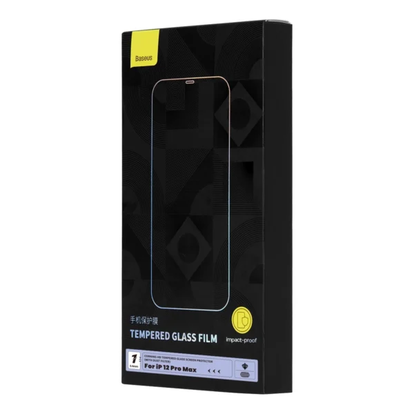 Baseus Full Screen Tempered Glass for iPhone 12 Pro Max with Speaker Cover 0.4mm + Mounting Kiteng