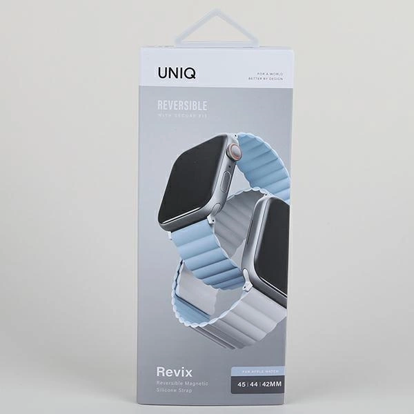 Uniq Revix strap for Apple Watch 1/2/3/4/5/6/7/8/SE/SE2/Ultra 42/44/45/49mm - white and blueeng
