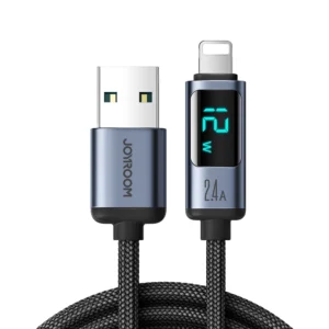 Joyroom Prism Series A16 Lightning / USB-A Cable 2.4A 1.2m with LED Display - Blackeng