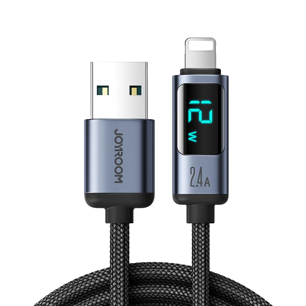 Joyroom Prism Series A16 Lightning / USB-A Cable 2.4A 1.2m with LED Display - Blackeng