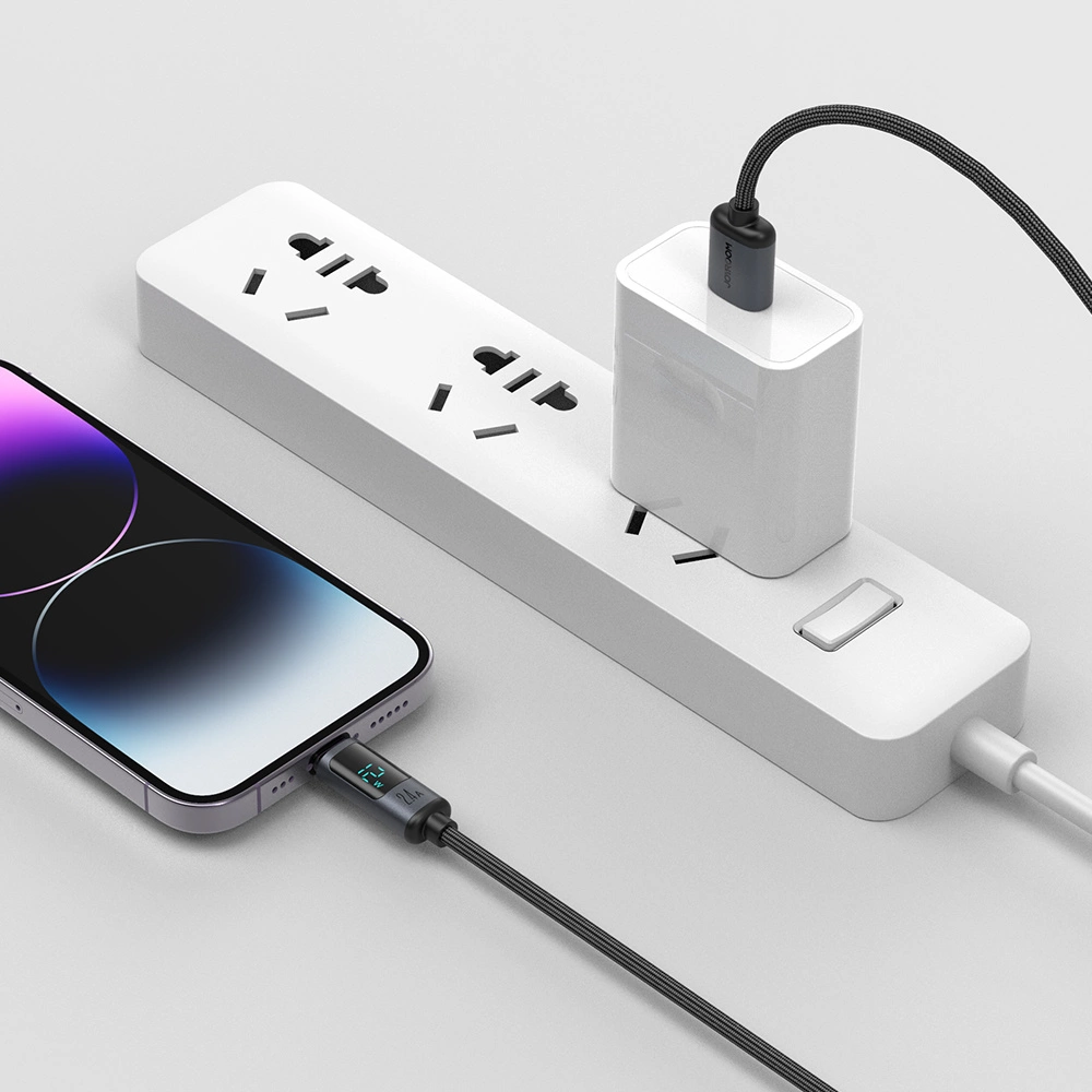 Joyroom Prism Series A16 Lightning / USB-A Cable 2.4A 1.2m with LED Display - Blackeng