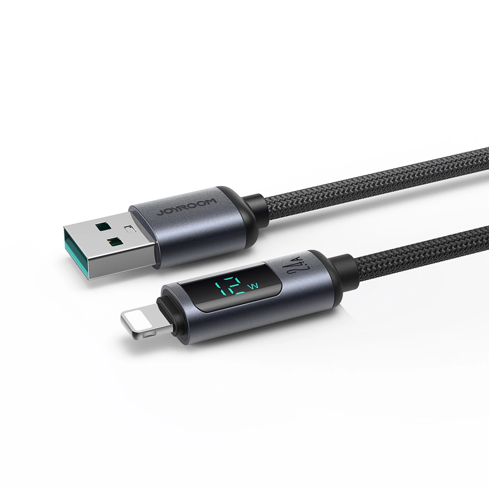 Joyroom Prism Series A16 Lightning / USB-A Cable 2.4A 1.2m with LED Display - Blackeng