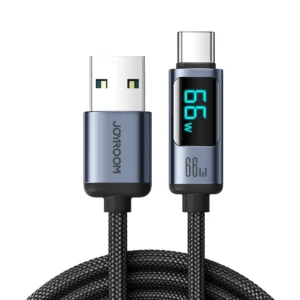 Joyroom Prism Series A16 USB-C / USB-A Cable 66W 1.2m with LED Display - Blackeng