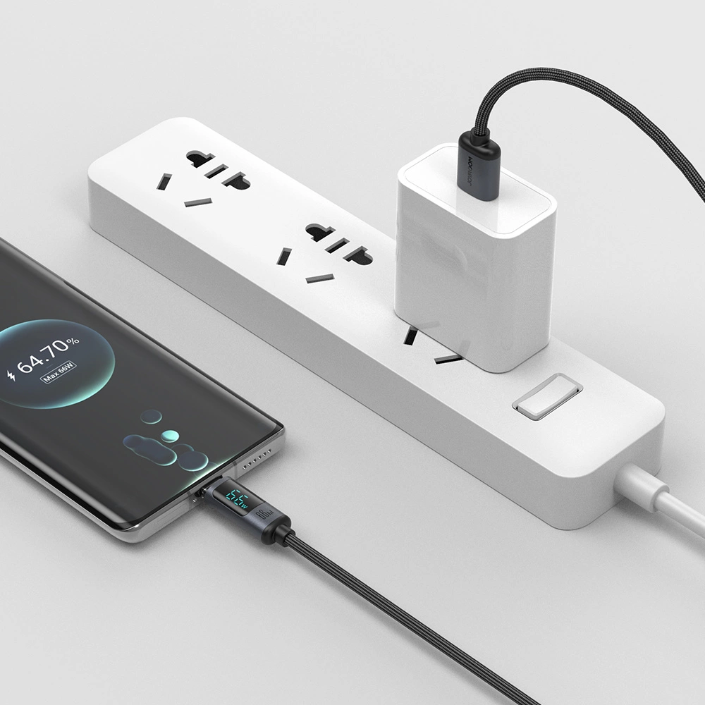 Joyroom Prism Series A16 USB-C / USB-A Cable 66W 1.2m with LED Display - Blackeng