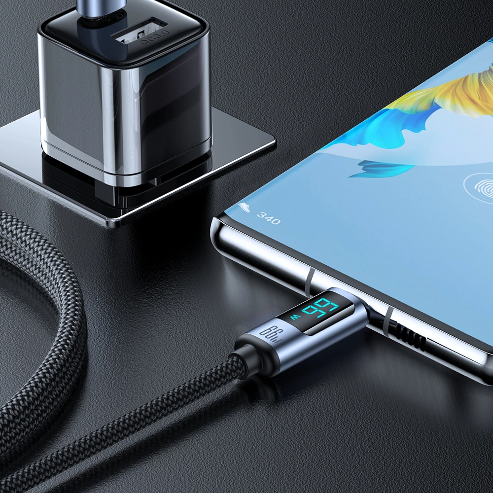 Joyroom Prism Series A16 USB-C / USB-A Cable 66W 1.2m with LED Display - Blackeng