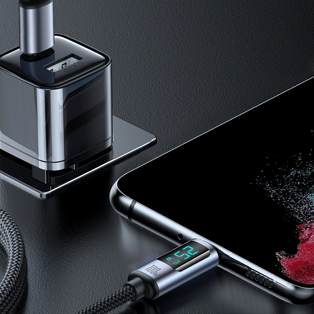 Joyroom Prism Series A16 USB-C / USB-C 100W 1.2m Cable with LED Display - Blackeng