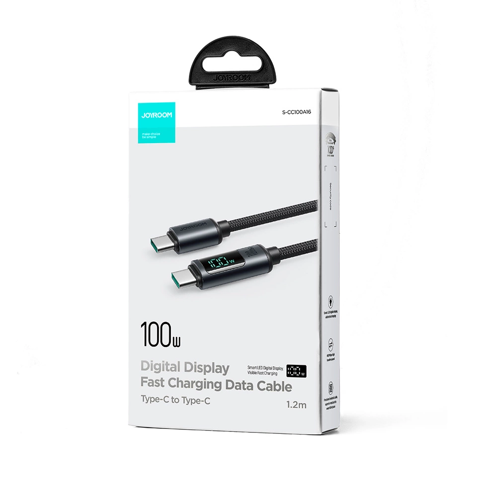 Joyroom Prism Series A16 USB-C / USB-C 100W 1.2m Cable with LED Display - Blackeng