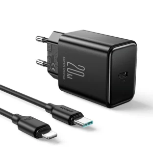 USB C 20W PD Joyroom JR-TCF06 charger with USB C - Lightning cable - blackeng