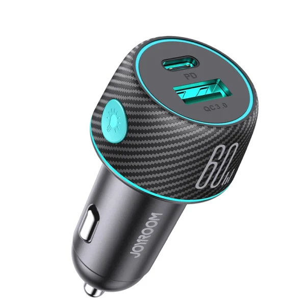 60W USB-C USB-A car charger Joyroom JR-CCN01 - blackeng