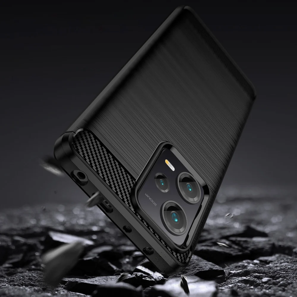 Carbon Case case for Xiaomi Redmi Note 12 Pro+ flexible silicone carbon cover blackeng