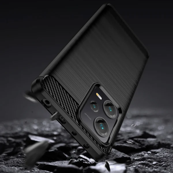 Carbon Case case for Xiaomi Redmi Note 12 Pro+ flexible silicone carbon cover blackeng
