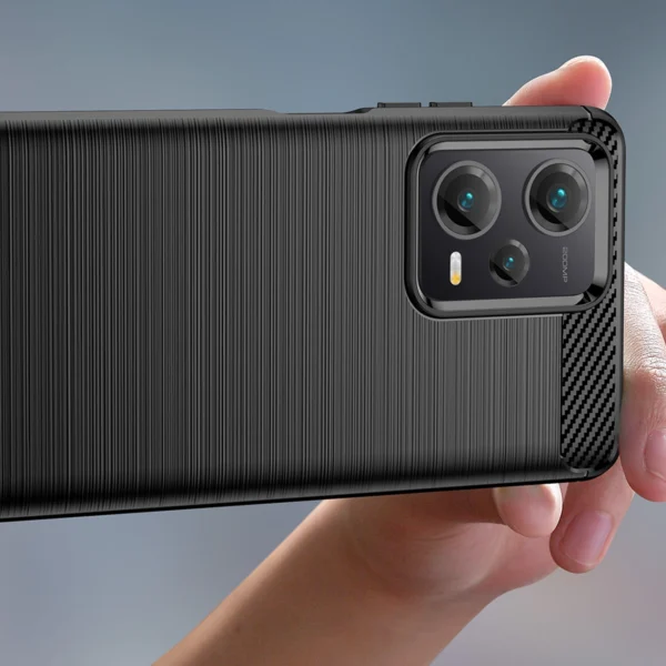 Carbon Case case for Xiaomi Redmi Note 12 Pro+ flexible silicone carbon cover blackeng